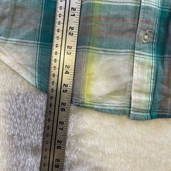 Small Tartan Blouse Blue-Green White and Yellow Billabong Blouse - Picture 6 of 13